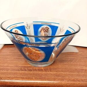 Vintage 60s Hazel Atlas Heavy Glass Tapered Chip/Fruit Bowl